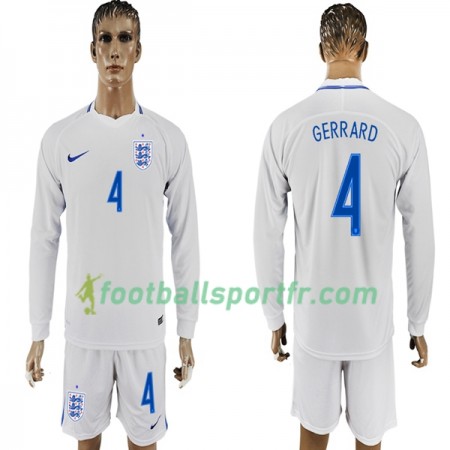 Tenue Angleterre Gerarrd 4 Domicile Coupe du monde 2018 Maillot de Foot ML